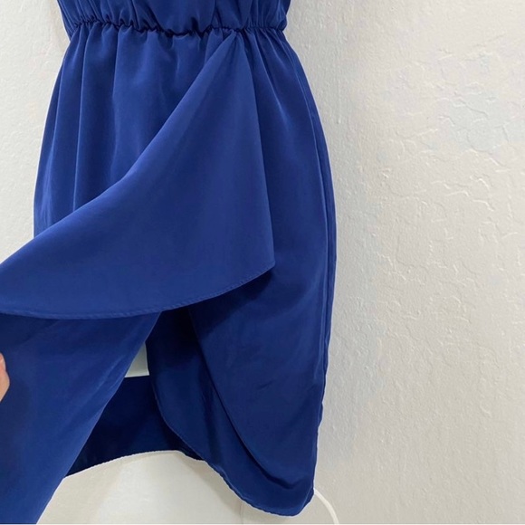 Asos Women’s 2 Dark Blue One Shoulder Classic Midi Dress Bodycon - Picture 6 of 8